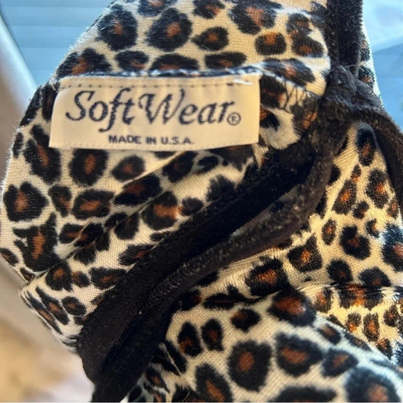 Vintage 90s Y2K Rockabilly Leopard Print Velvet Velour Long Strappy Maxi Dress L - Picture 6 of 6